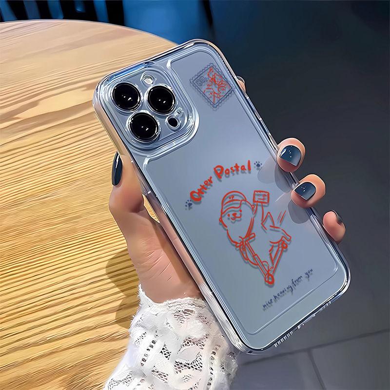 Модный милый чехол для телефона с щенком для IPhone 16 Pro Max 15 14 13 12 11 Pro Max IPhone16 15 14 Plus Прозрачный ударопрочный мягкий чехол