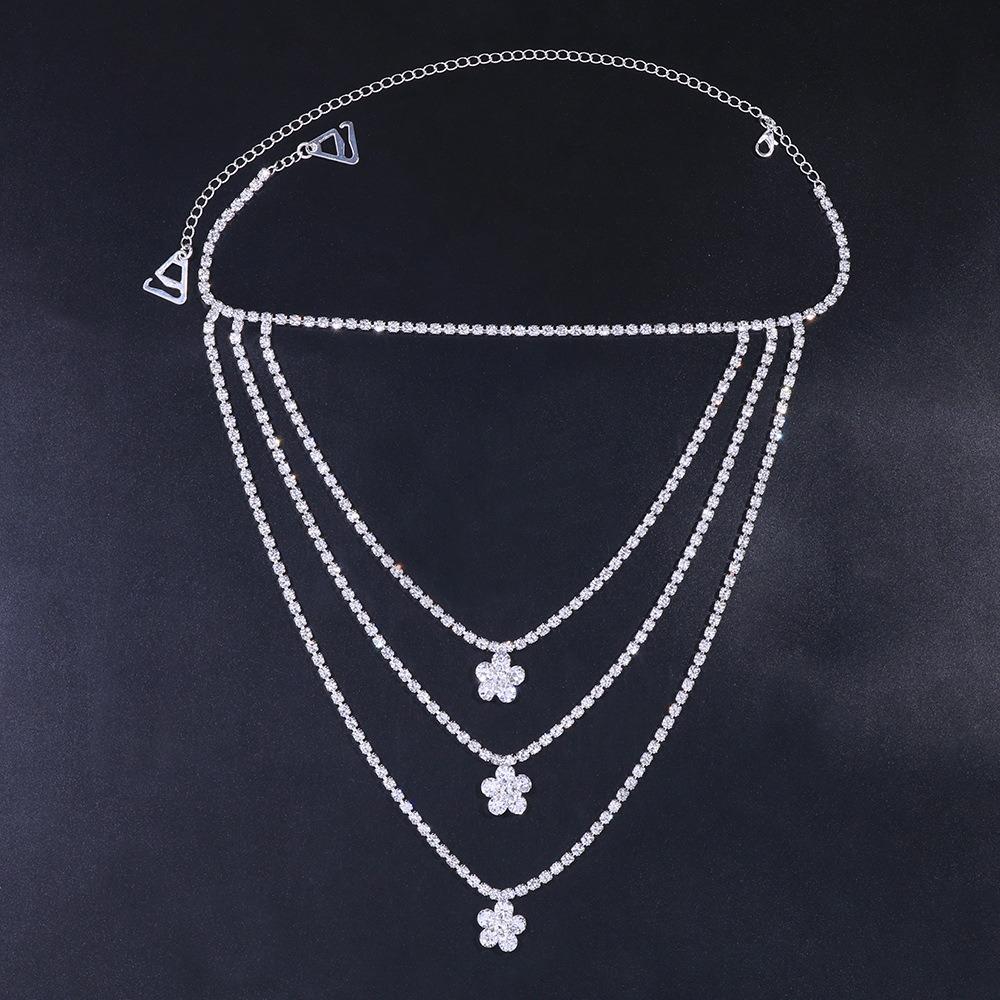 1 шт. Цветочная наплечная цепочка Многослойные цепочки для тела Элегантный плечевой ремень Женский