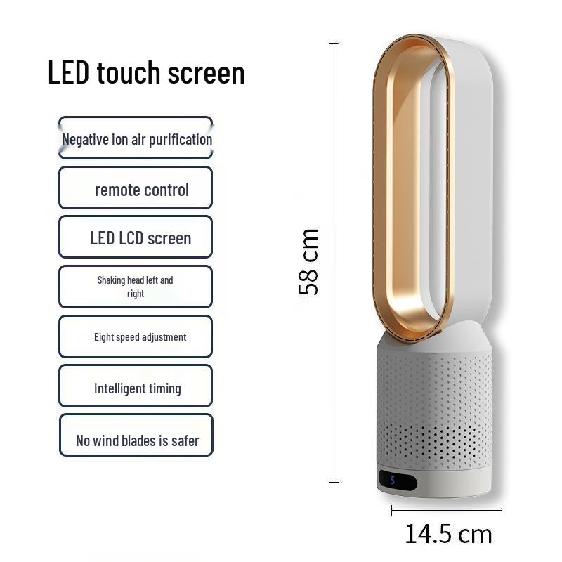 Bladeless Silent Air Circulation Fan for Desktop, Floor, Office, and Home