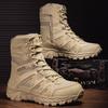 Men's High-Top Outdoor Boots Autumn Winter New Style Climbing Mountain Off-Road Tactical Boots Large Size Comfortable Shoes