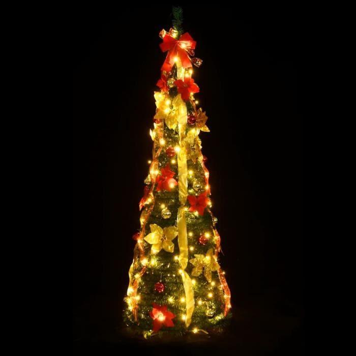 VidaXL Sapin de Noël artificiel escamotable 150 LED vert 180 cm 357762