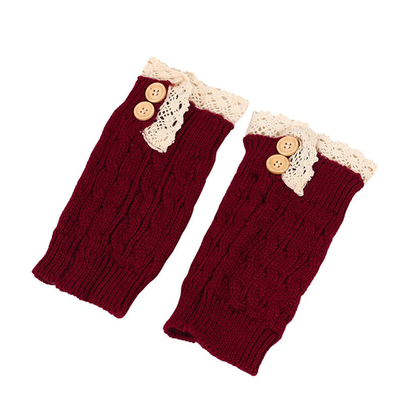 Женские вязаные эластичные манжеты для сапог, зимние теплые короткие гетры, вязаные крючком носки для сапог