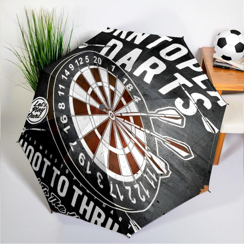 Throw darts Printed Umbrella 8-Frame for Travel, Camping, Casual Lightweight Portable Umbrella, Essential for Every Family Holidays Gift