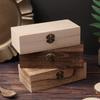 Retro Jewelry Box Desktop Natural Wood Clamshell Storage Decoration Wooden