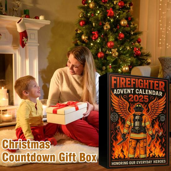 Advent Calendar Christmas Countdown Calendar 2D Acrylic Firefighter Hanging Ornaments