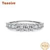 Tancise Classic 925 Sterling Silver  Zircon Ring Ladies Jewelry Wedding Promise Party Gift