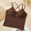 Ice SilkTank Top Chest Pad Halter Crop Tops Women Summer Camisole Backless Camisole Fashion Tube Lady Sleeves Shorty Vest