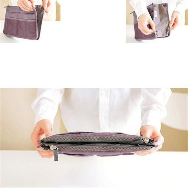 Женская сумочка, нейлоновый двойной органайзер, вставка, косметичка