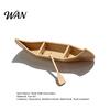 Miniature Canoe Ornament 3D Printed Ornament, Compact Mini Boat Model with Paddle Accessories, Outdoor Scenery Accessory Fine Wood Grain Texture