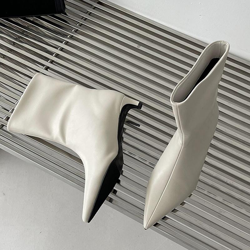 Модные женские ботильоны с острым носком, женские узкие короткие туфли на низком каблуке, туфли-лодочки для вечернего платья, зима-осень