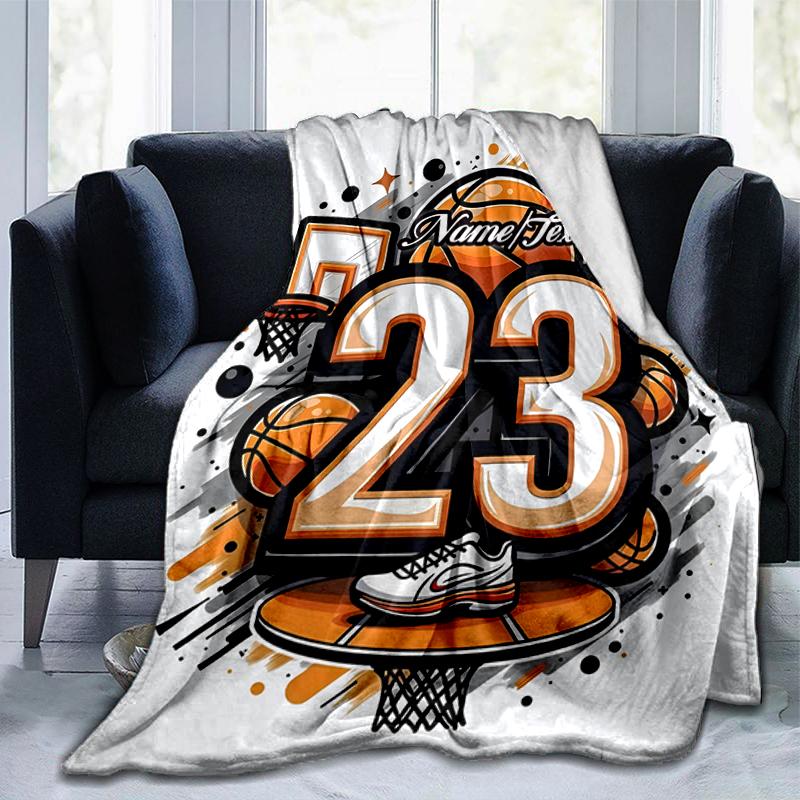 1PC Custom Name Basketball Legend outdooor Flannel blankets Throw Blanket All-Season Throw Gift Bedspread for Couch, Bed, Camping Holiday Birthday gif
