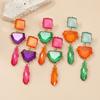 Bohemian Color-Block Geometric Earrings for Women – European & American Style 