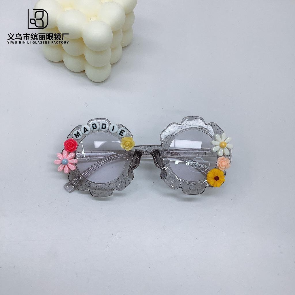 Уличная съемка Tide с детскими очками Sunflower, металлические персонализированные детские солнцезащитные очки своими руками, детские солнцезащитные очки с маленькой маргариткой