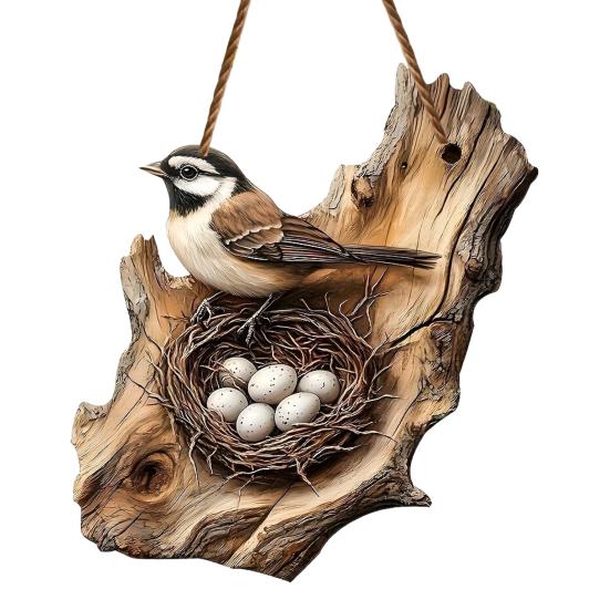 2D Плоское Деревянное Украшение в Виде Животного, Рустикальная Лошадь, Птица на Дереве, Приветственная Табличка на Дверь для Входа в Фермерский Дом, Патио, Гостиную, Офис