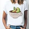 Women T Shirt Tops I Drink Coffee Witch Cat Tshirt Harajuku T-Shirt Female Summer O-Neck Short Sleeve Tee Shirt Clothing
