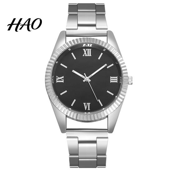 Casual Wrist Watch Men Roman Numeral Watch, Round Dial with Alloy Case Stainless Steel Band, Business Quartz Fashion Jewelry Metal Band