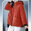 Women's Winter Plus Size Thickened Solid Colour Casual Short with Hooded Zipper Model Warm Outerwear
