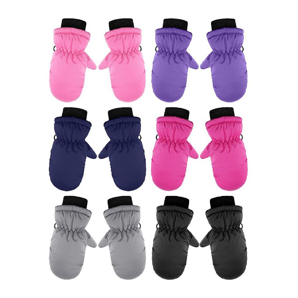 Thick Warm Children Ski Gloves 2-5Year Boys Girls Plush Mittens Windproof Waterproof Outdoor Baby Hand Covers Winter Kids Glove