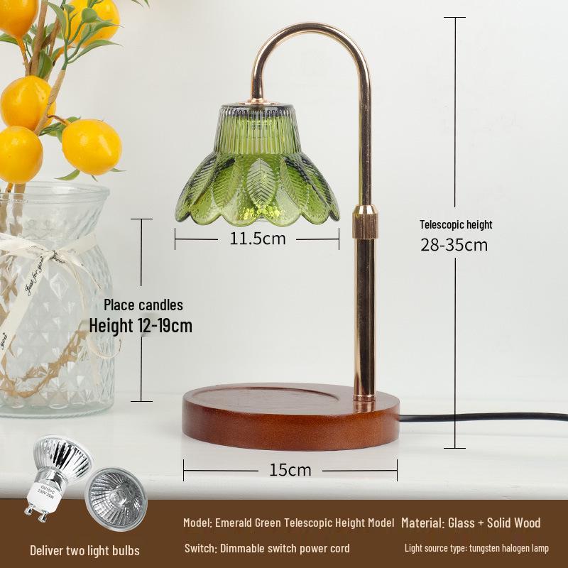 Retro Glass Aromatherapy Wax Melt Lamp - Flameless Scented Bedroom Night Light Desk Decor