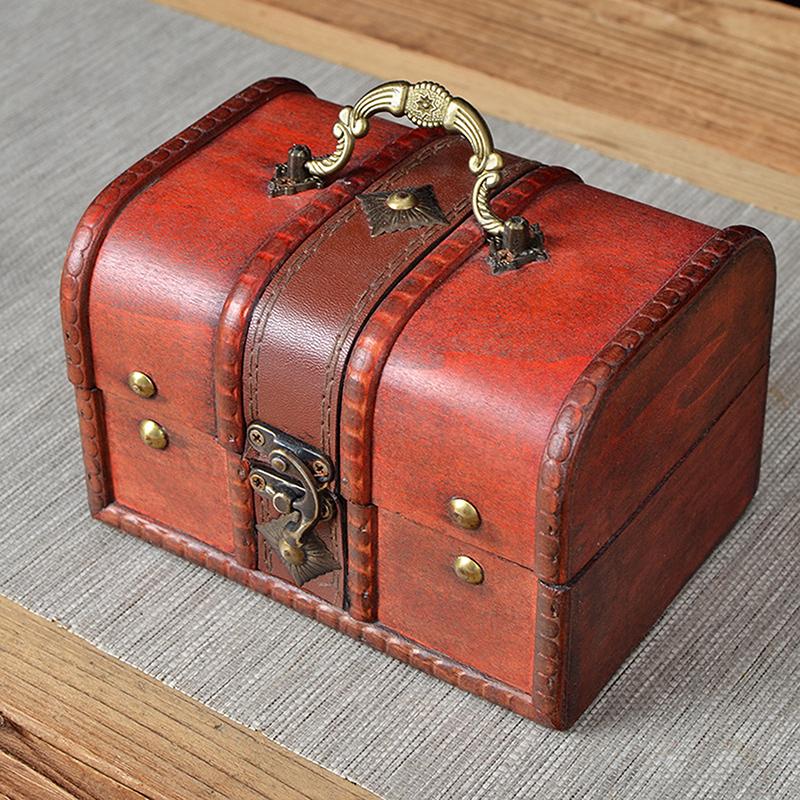 Сундук с сокровищами, винтажная коробка для хранения сокровищ, копилка, органайзер для ювелирных изделий, чехол для хранения вещей в стиле ретро для дома