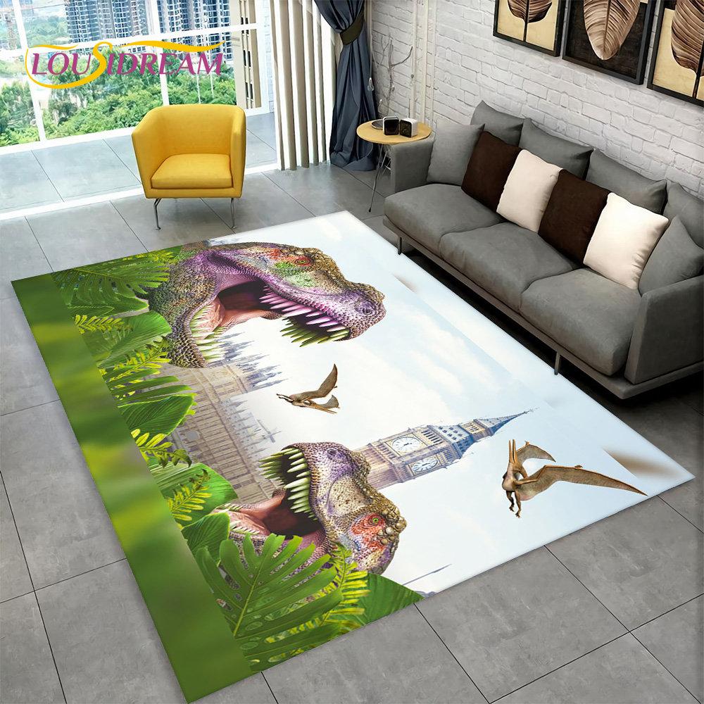 3D Visual Illusion Dinosaur Area Rug,Carpet Rug for Home Living Room Bedroom Sofa Playroom Doormat Decor,Kid Non-slip Floor Mats