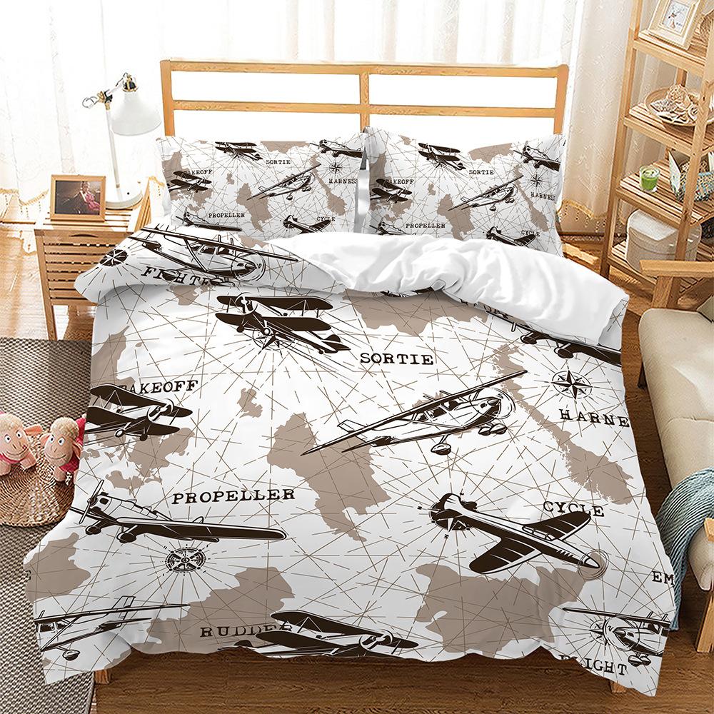 Комплект постельного белья из трех предметов, пододеяльник с 3D цифровой печатью, комплект из четырех предметов