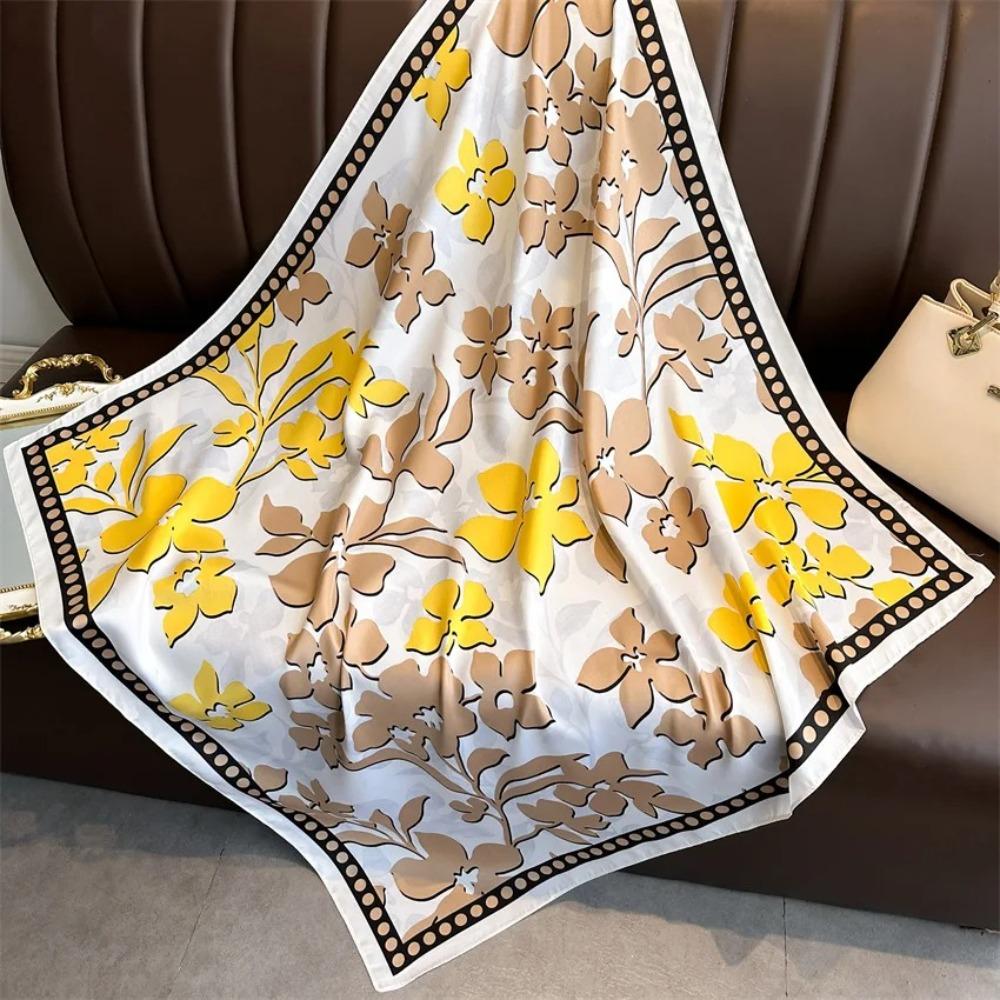 Роскошный шейный платок 90*90 см Бандана Высококачественная повязка на голову для женщин