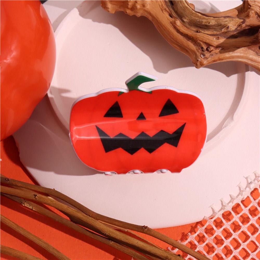Pumpkin Pumpkin Hair Claw Acrylic Pumpkin Crab Clip Funny Ghost Claw Clip  Holiday