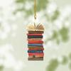 2d Acrylic Flat Printing Books Pendant Home Tree Window Hanging Decor Gift For Book Lovers Creative Book Christmas Tree Ornament