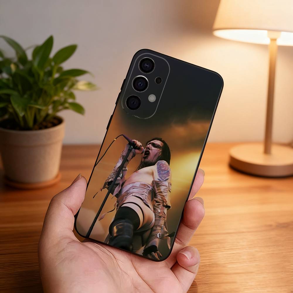 Чехол для телефона Singer M-Marilyn M-Manson Для Samsung S25,S24,S21,S22,S23,S30,Ultra,S20,Plus,Fe,Lite,5G Черный Чехол