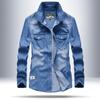 Весна и осень новый тренд повседневная мужская джинсовая рубашка мужская рубашка комбинезон