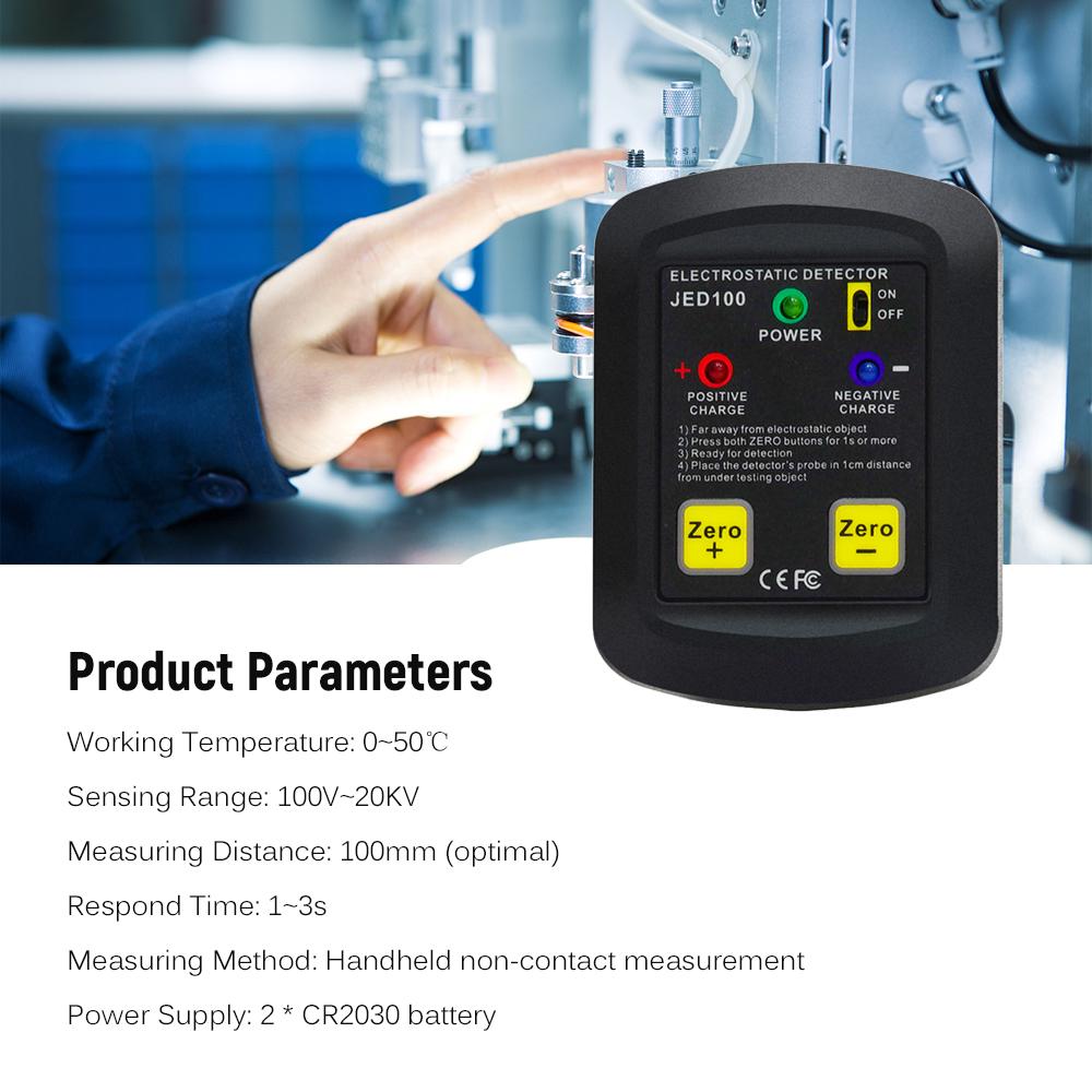 Электростатический детектор размером с ладонь Портативный электростатический тестер Электростатический анализатор 100 В ~ 20 кВ ESD