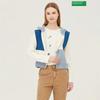 Benetton Color Block Hooded Zip Up Knit Vest Bakva1511