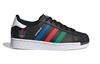 adidas Оригинальные SUPERSTAR C Удобные Устойчивые к истиранию Низкие Детские скейтбордические кроссовки Черный Белый Красный FW5237