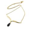 [C7294] - Gold-Plated Necklace 'Alicia' Black Gold - 5x1 Cm