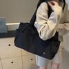 Simple Solid Color Nylon Bag, Lightweight Large Bag, Tote Bag, Female Student Class Shoulder Bag, Handbag, Waterproof.