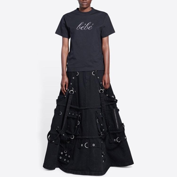 Balenciaga SS22 Regular T Shirt Women's Black Slim Fit 670943TLVH40100