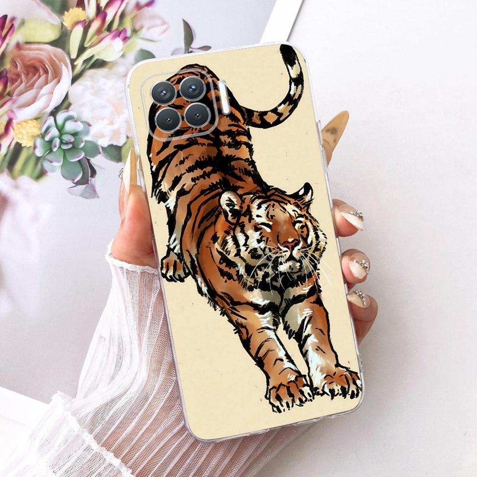 Clear For Oppo F17 Pro Case CPH2119 Cute Cat Fashion Butterfly Funny Painted Bumper Cover For Oppo F17 Pro Casing