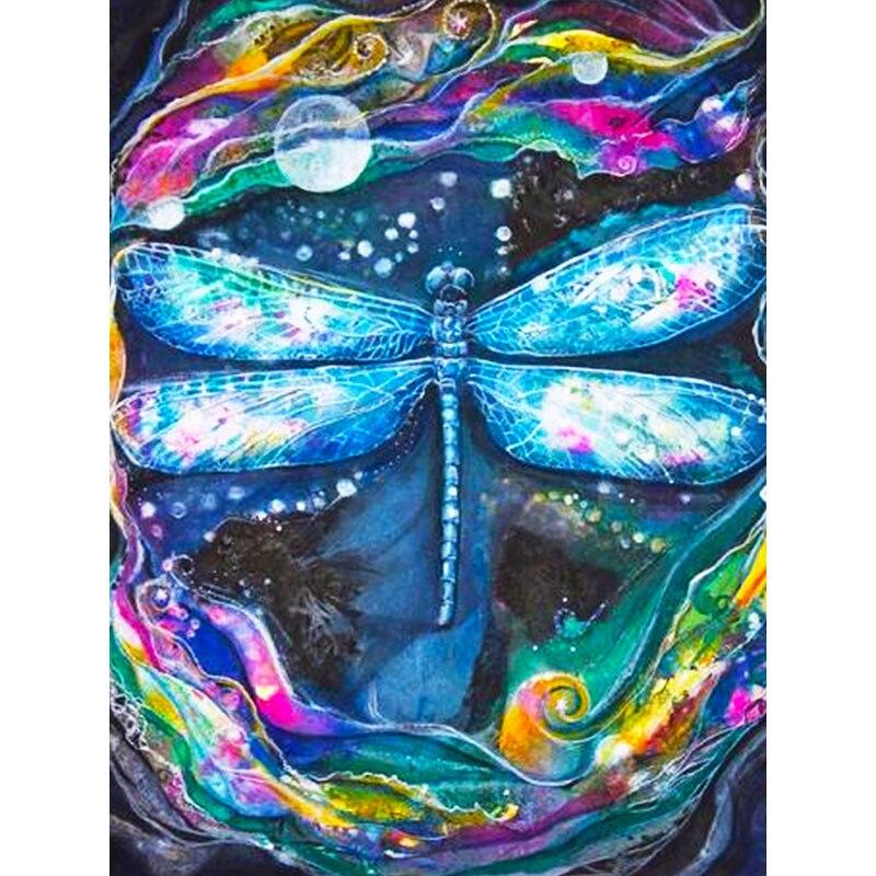 New 5D DIY Diamond Painting Dragonfly Diamond Embroidery Animal Cross Stitch Full Round Drill Home Decor Manual Art Gift