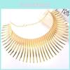 Fashion Solid Color Curved Design Women Metal Necklace Collar For Trendy Outfit