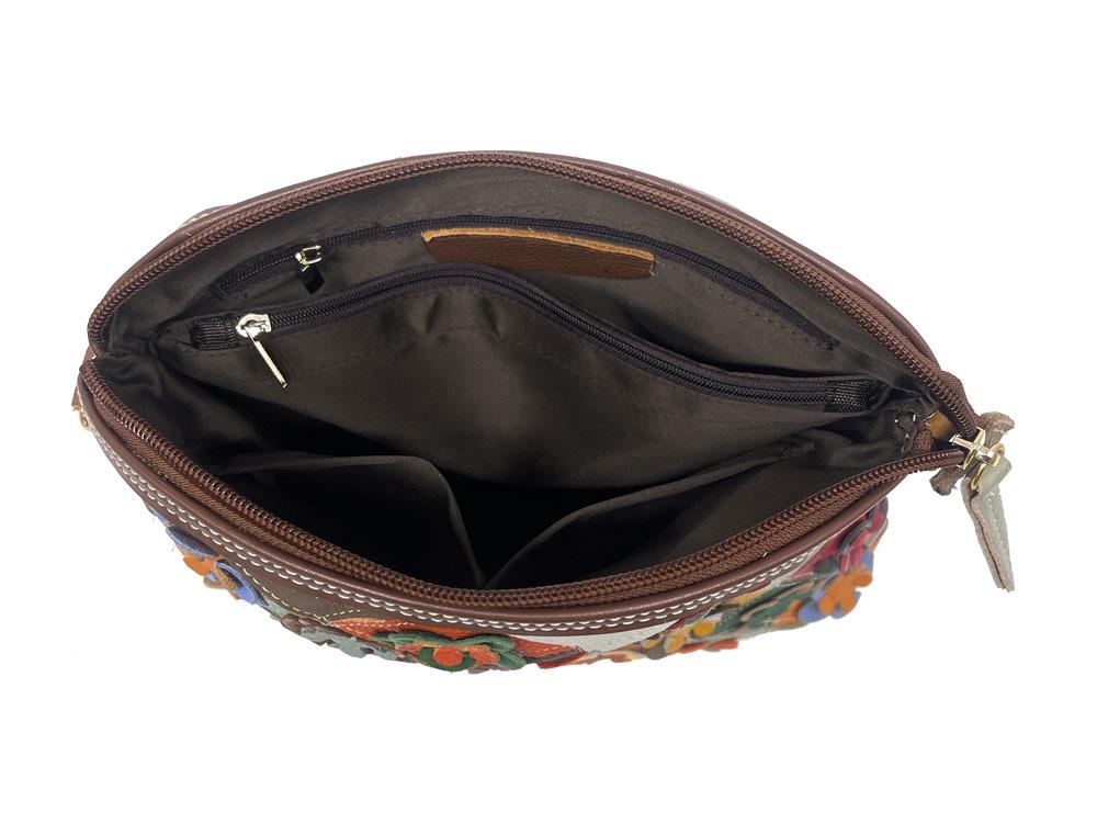 Сумка кроссбоди из натуральной кожи с лоскутным узором «Цветы сливы» - Модная женская сумочка в европейском и американском стиле