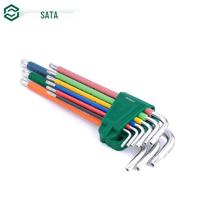 SATA Радужная серия Набор из 9 удлиненных шестигранных ключей Torx