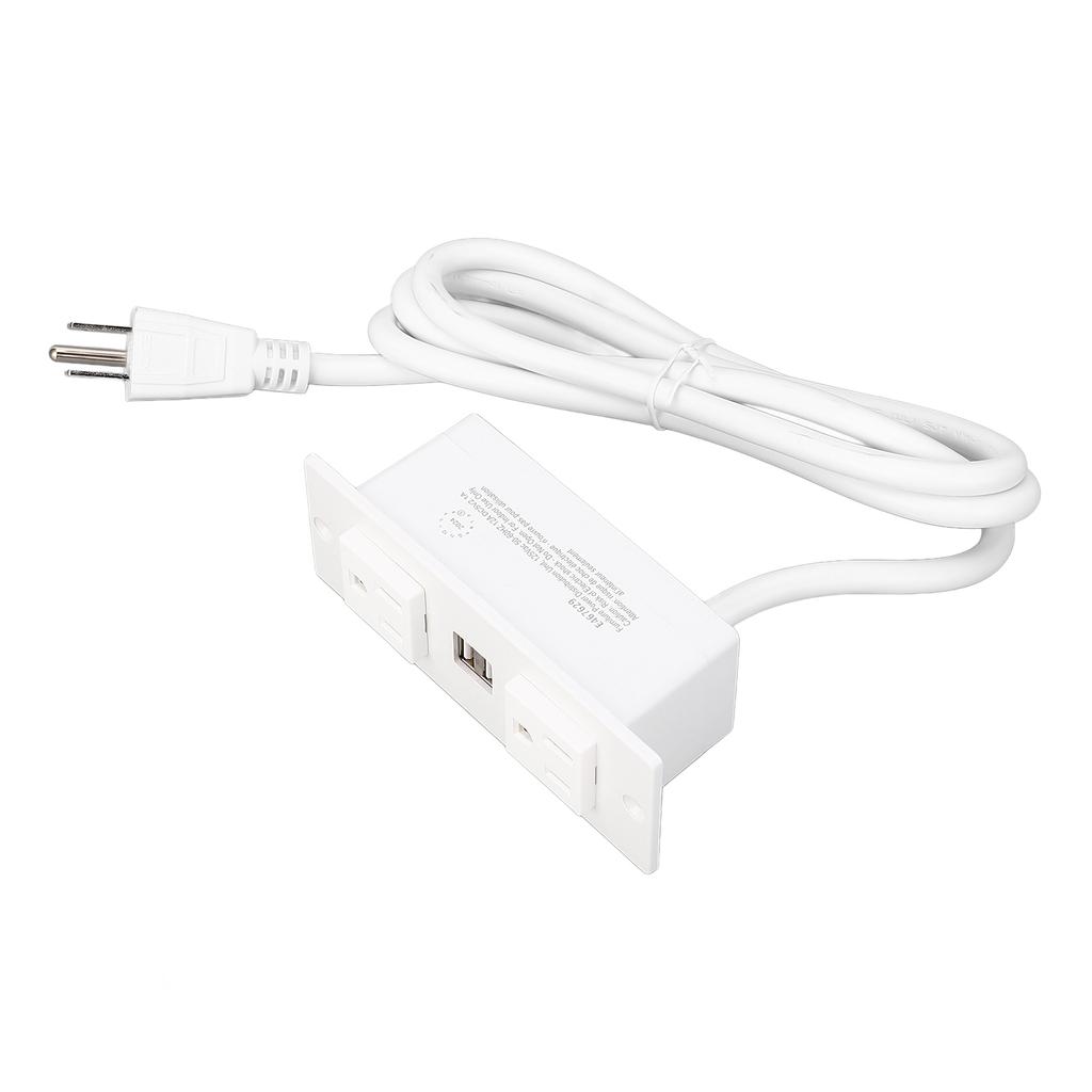 Встраиваемый удлинитель с 2 розетками переменного тока и 2 портами USB, встроенная в мебель настольная розетка с кабелем 1,5 м