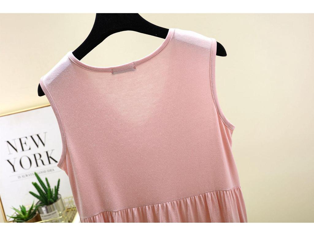 Женская летняя модальная майка с V-образным вырезом - Большой размер, однотонная, облегающая майка