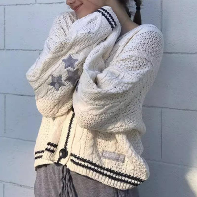 Женский осенне-зимний новый вязаный вышитый кардиган темпераментный возрастной Уменьшение свободного покроя свитер пальто однотонный