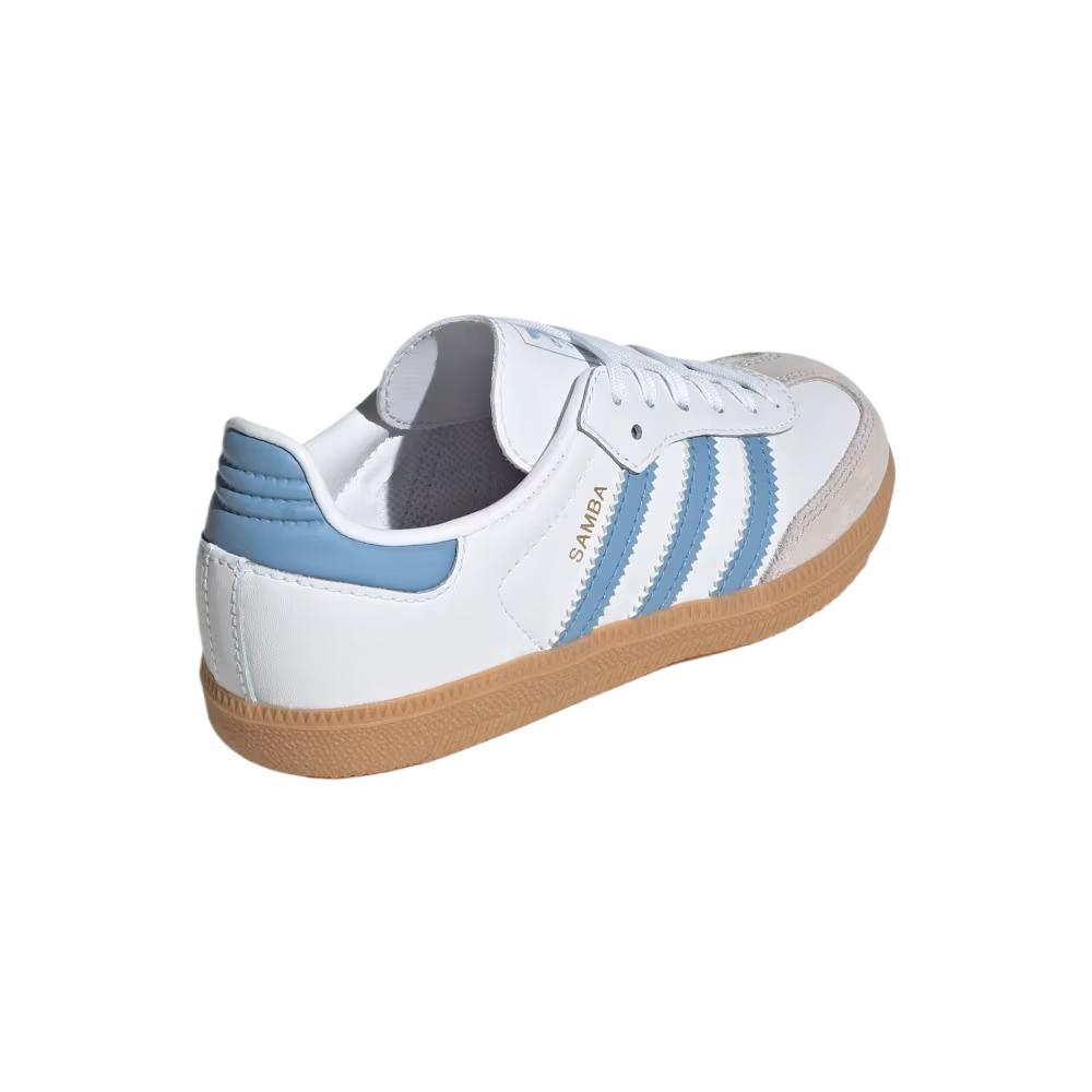 adidas Samba OG C Cloud White Ash Blue Kids Sneakers Gum JQ2828