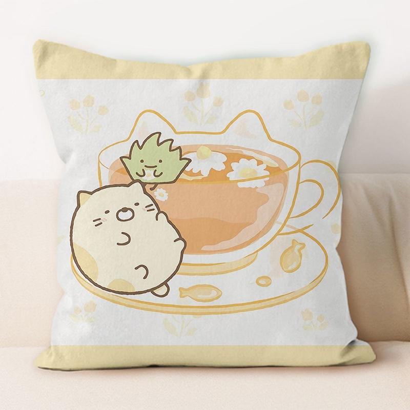 Милая наволочка для подушки Sumikko Gurashi 'Время чаепития', Милый чехол для подушки для домашнего декора