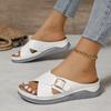 Fashion Woman Platform Wedge Sandals Summer New Thick Sole Slippers Women Cross Strap Beach Sandals Comfort Soft Anti-Slip Flip Flops