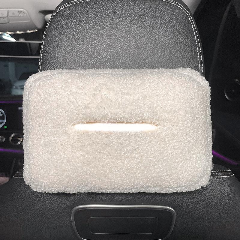 New Cute Cartoon Bow Cloud Car Tissue Box Hanging Napkin Bag for Car Back Seat Headrest Armrest Paper Organizer Storage Holder