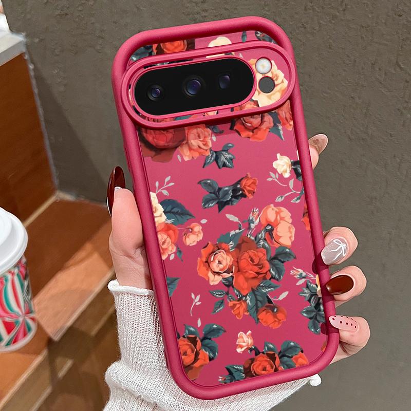Мягкий силиконовый чехол с рисунком розы для Google Pixel 9 8 Pro Xl 8a, противоударный матовый защитный чехол для линз от падения